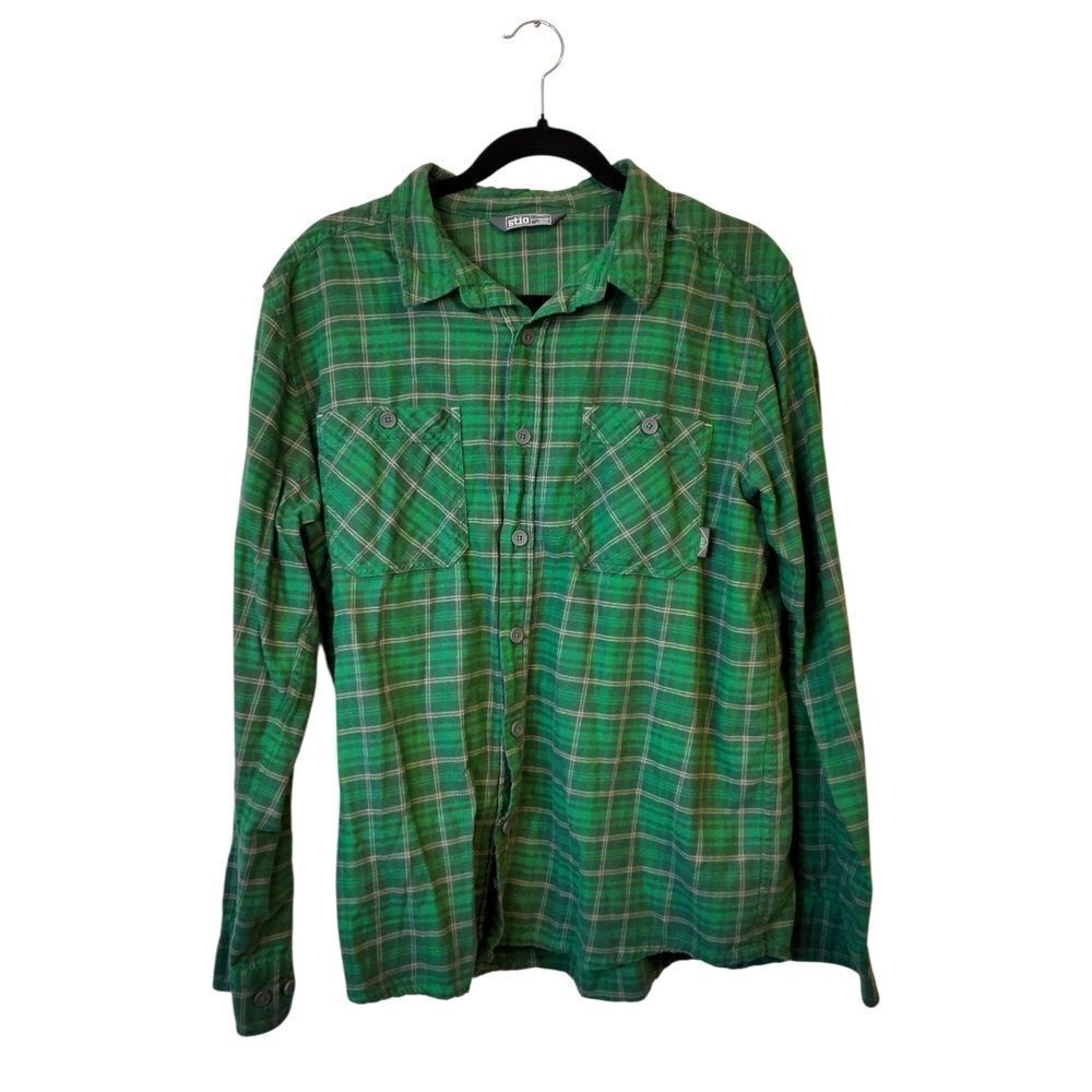 Stio Green Plaid Button-Down Shirt Size L